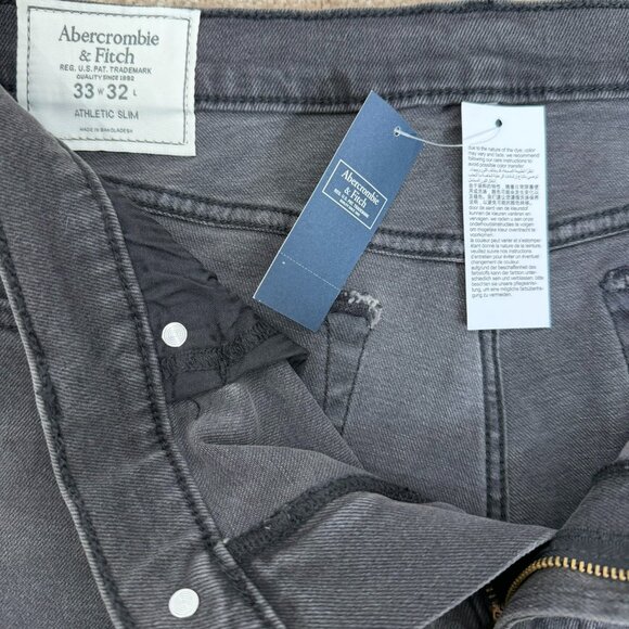 Abercrombie & Fitch NEW Men's Athletic Slim Gray Jeans 33x32 - Picture 6 of 8